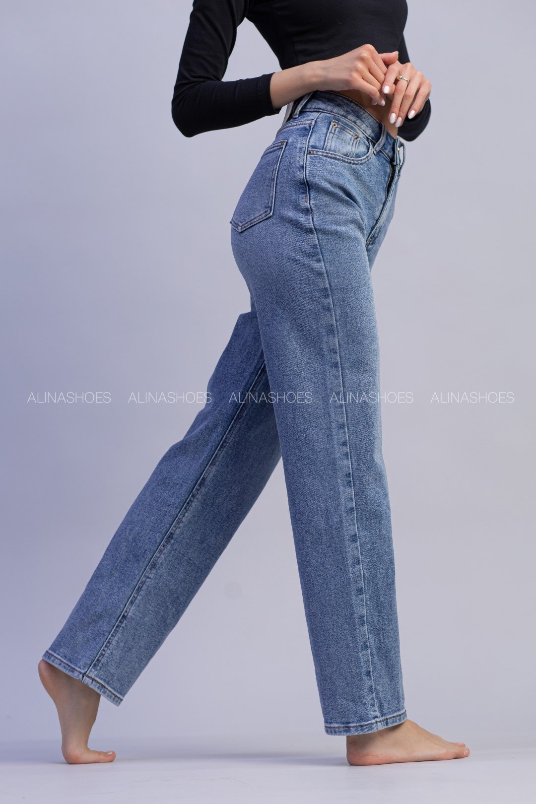 Джинсы прямые alinashoes синий купить,NaN