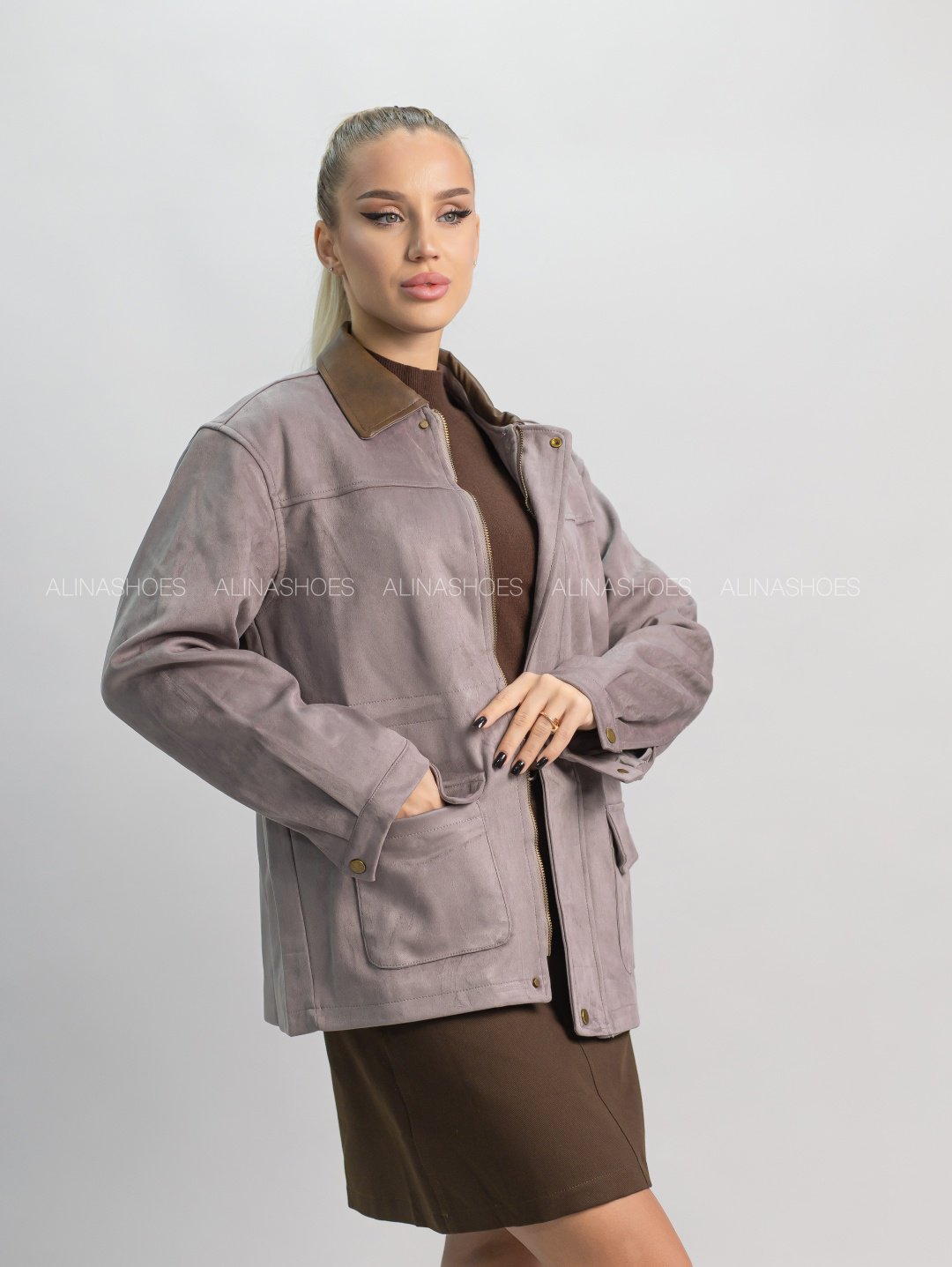 Демисезонная куртка alinashoes серый купить,NaN