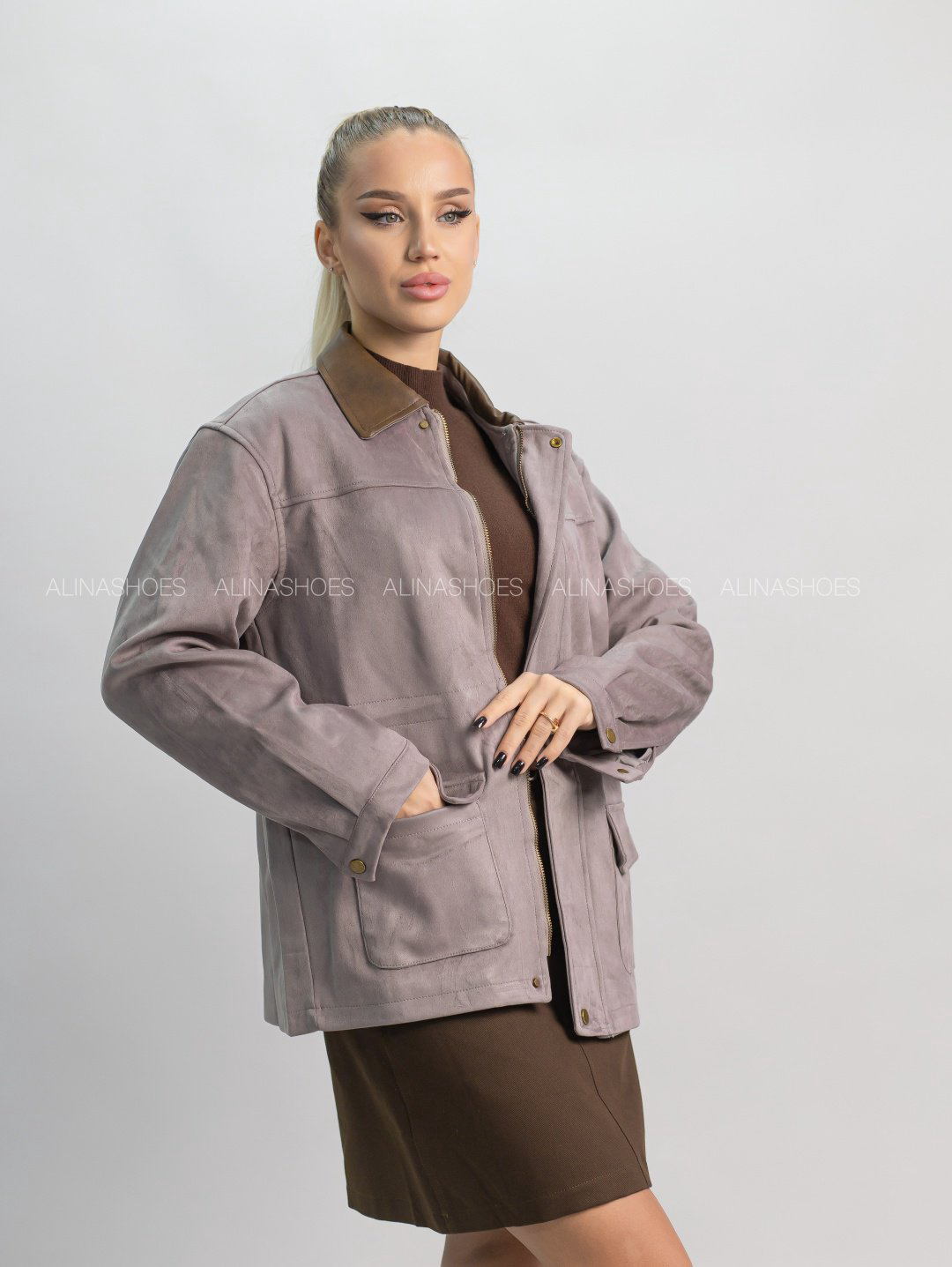 Демисезонная куртка alinashoes серый купить,NaN