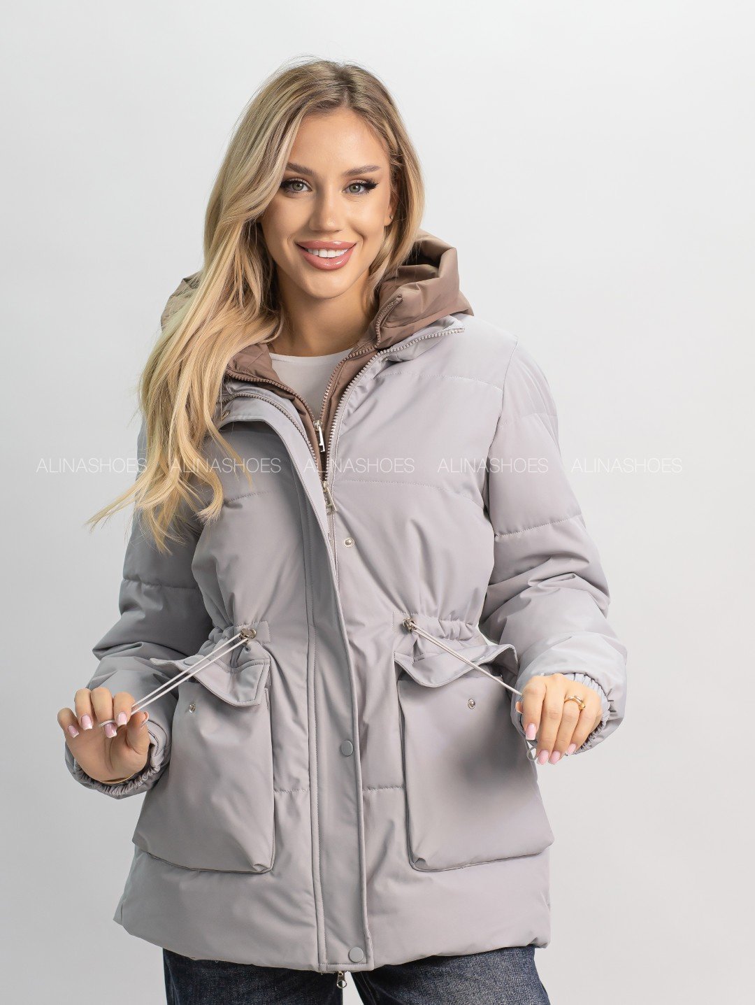 Демисезонная куртка alinashoes серый купить,NaN