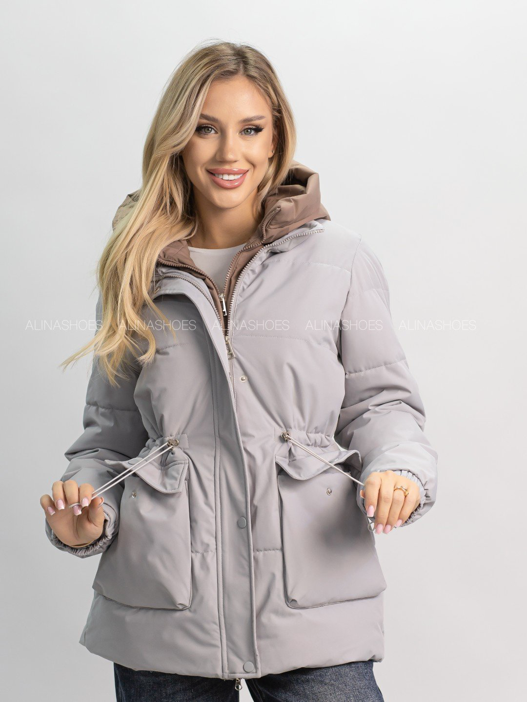 Демисезонная куртка alinashoes серый купить,NaN
