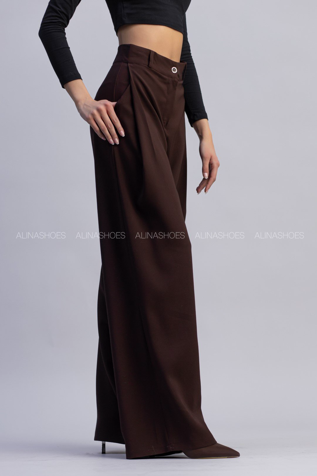Повседневные брюки alinashoes коричневый купить,NaN