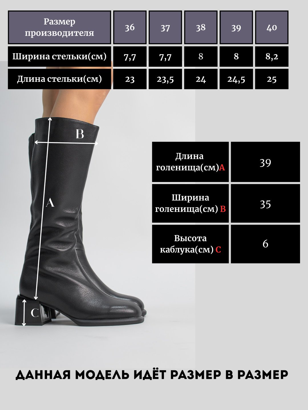 Сапоги alinashoes black 38 купить,NaN