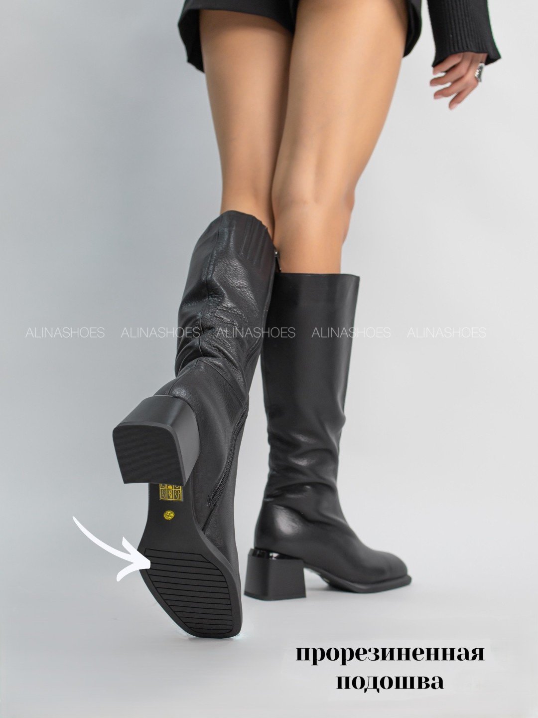Сапоги alinashoes black 38 купить,NaN