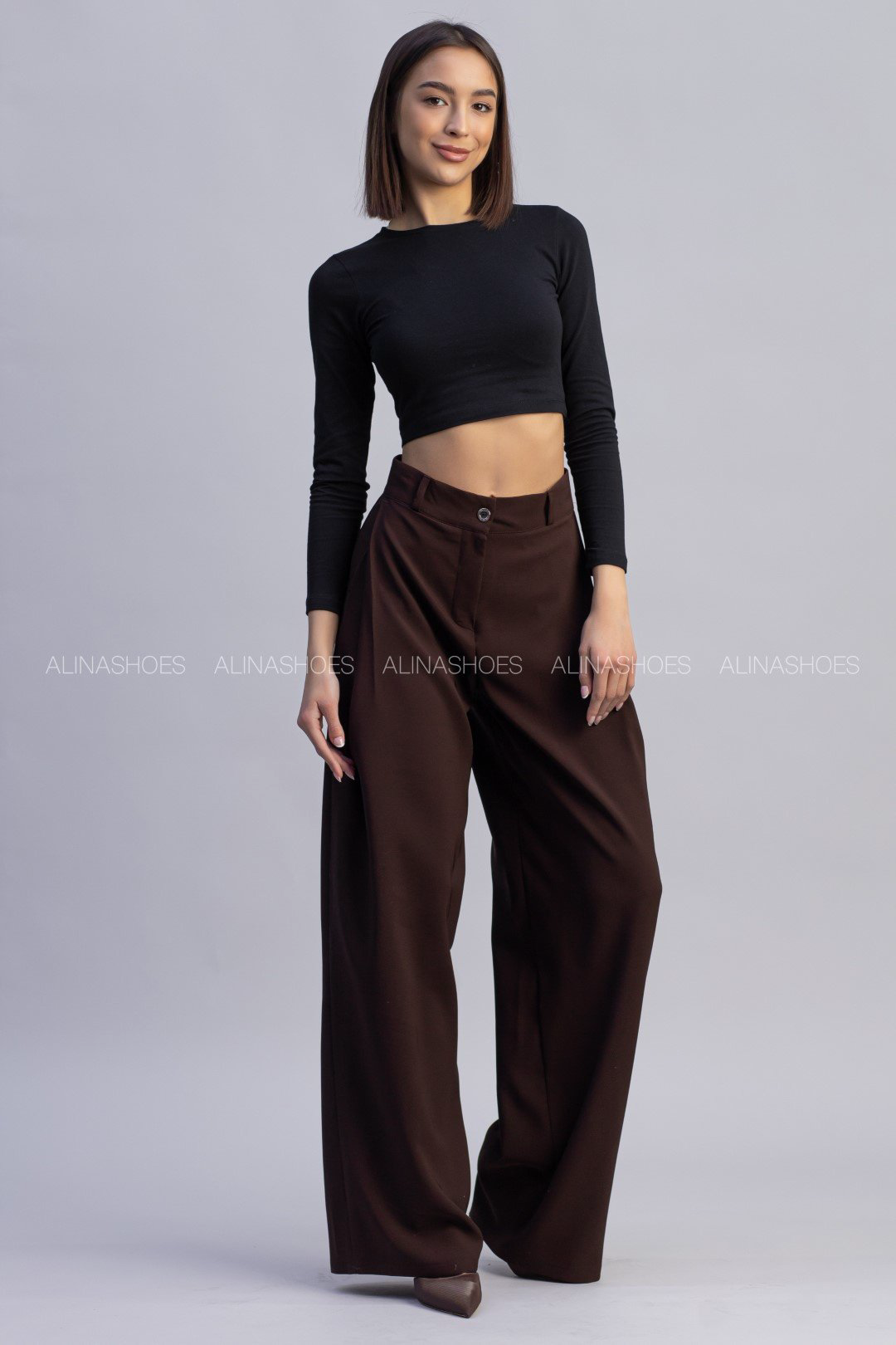 Повседневные брюки alinashoes коричневый купить,NaN