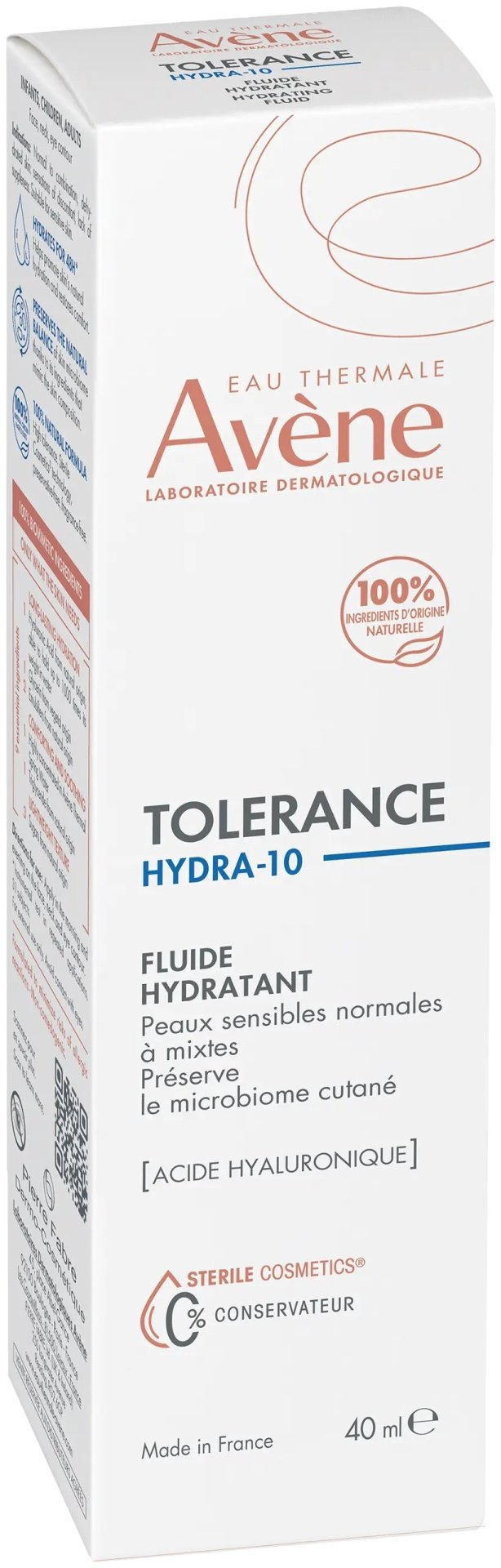 Avene флюид Tolerance Hydra-10 для лица 40 мл купить,NaN