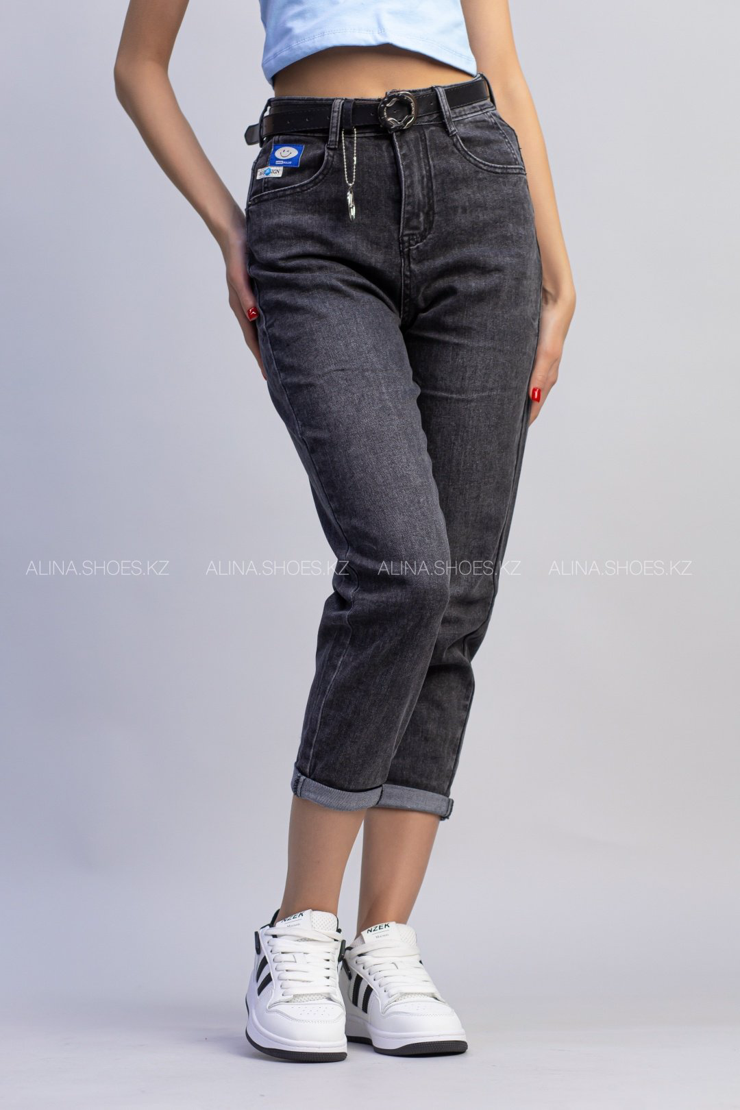 Джинсы джинсы-мом alinashoes графит купить,NaN