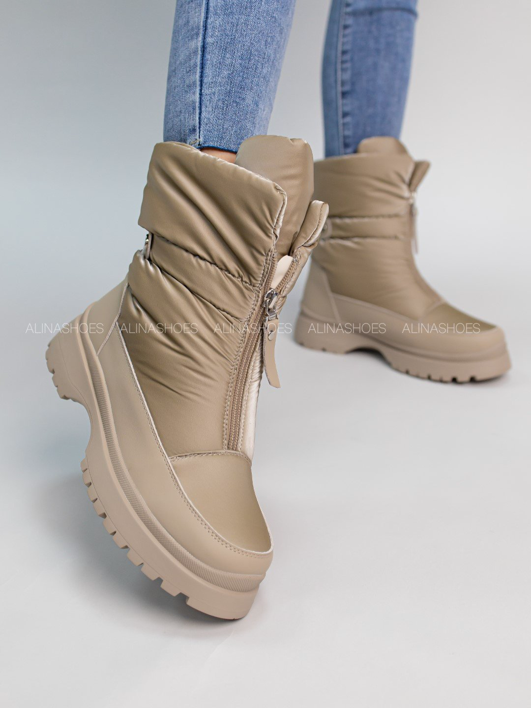 Дутики alinashoes бежевый купить,NaN