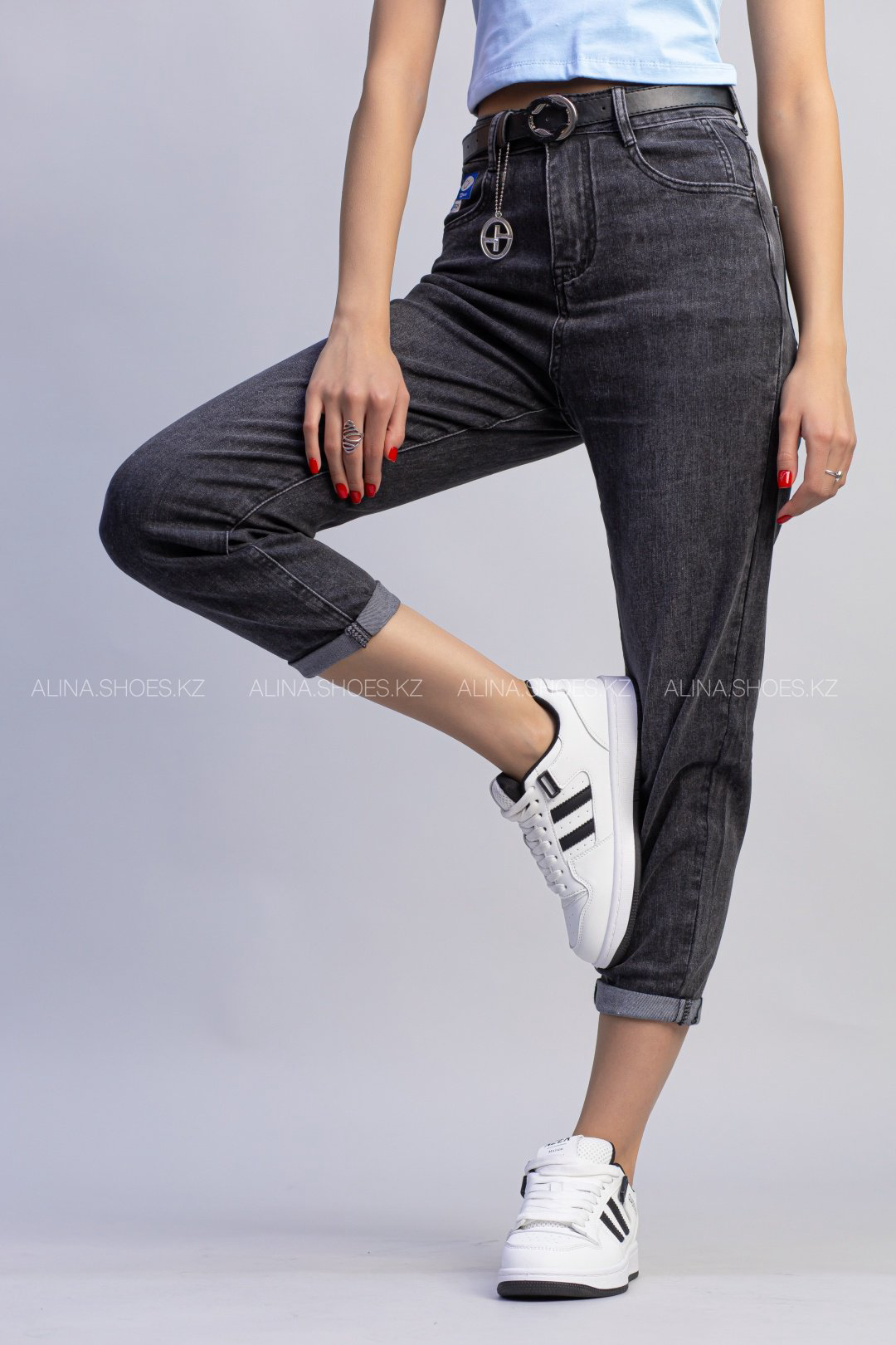 Джинсы джинсы-мом alinashoes графит купить,NaN