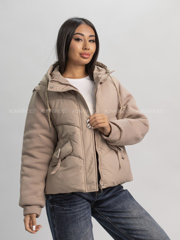 Демисезонная куртка alinashoes темно-бежевый купить,NaN