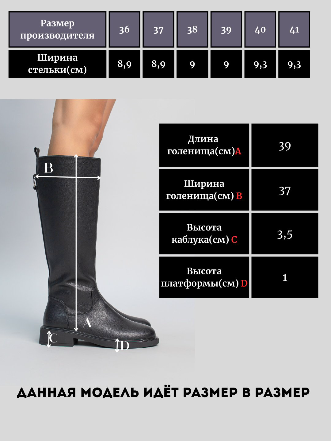 Сапоги alinashoes black 36 купить,NaN