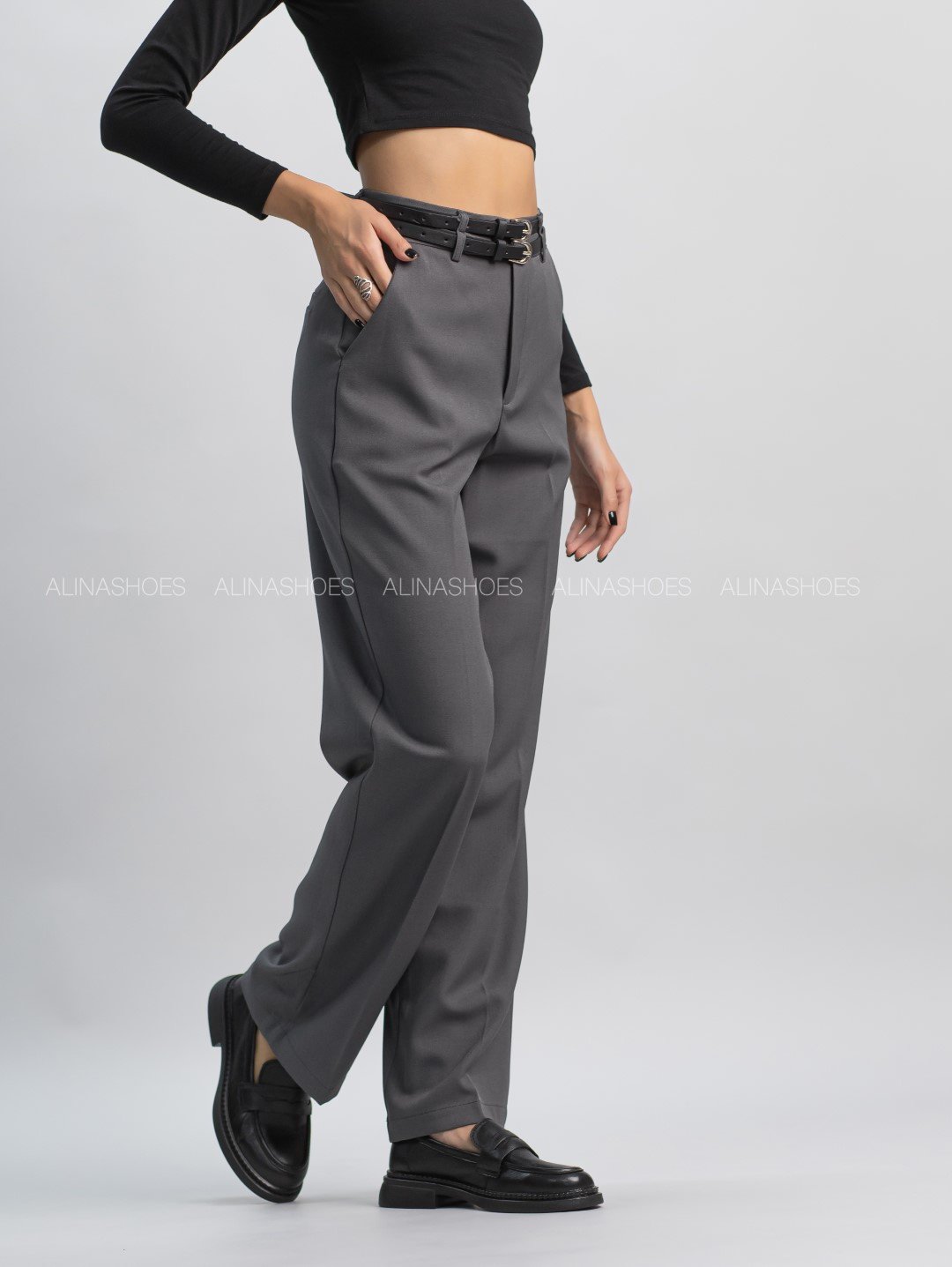 Повседневные брюки alinashoes серый купить,NaN