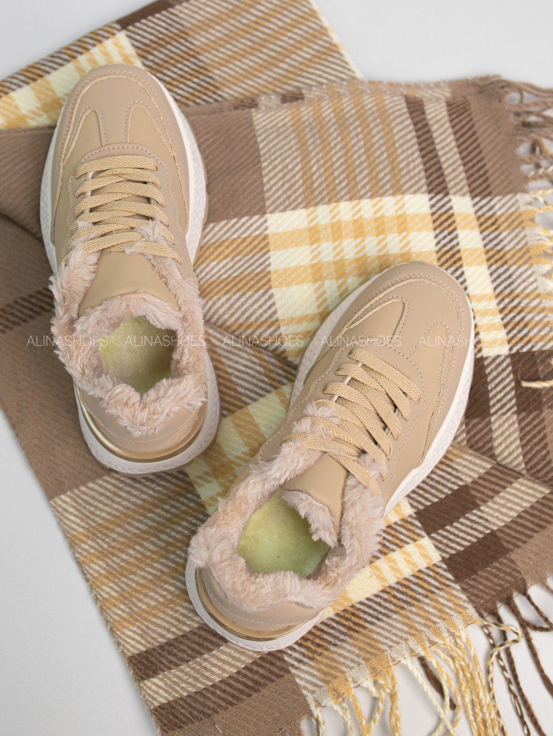 Кроссовки alinashoes бежевый купить,NaN