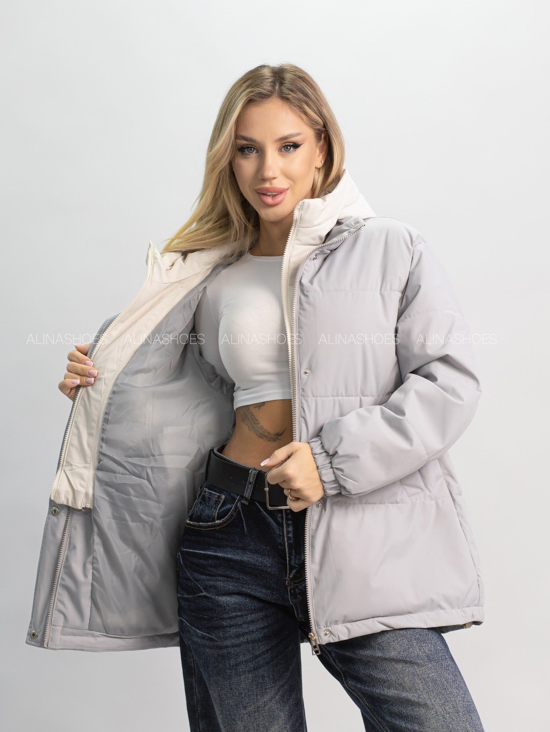 Демисезонная куртка alinashoes серый купить,NaN