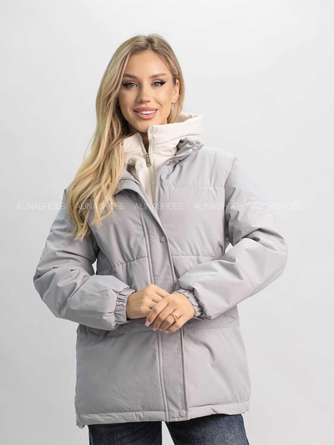 Демисезонная куртка alinashoes серый купить,NaN