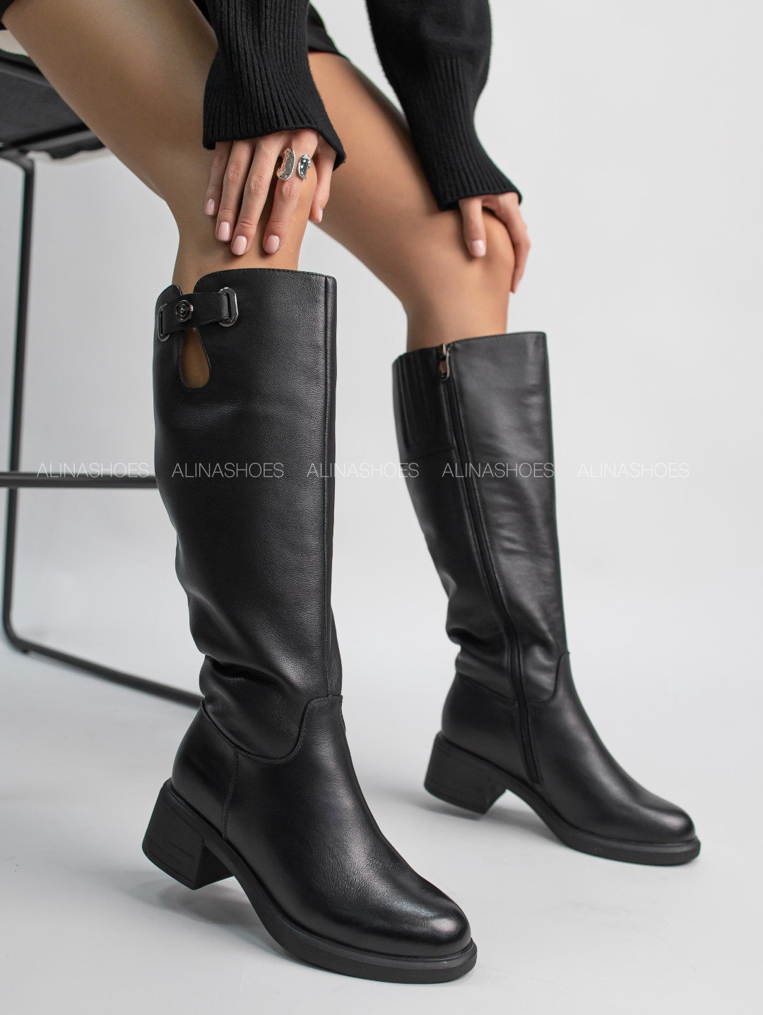 Сапоги alinashoes black 36 купить,NaN