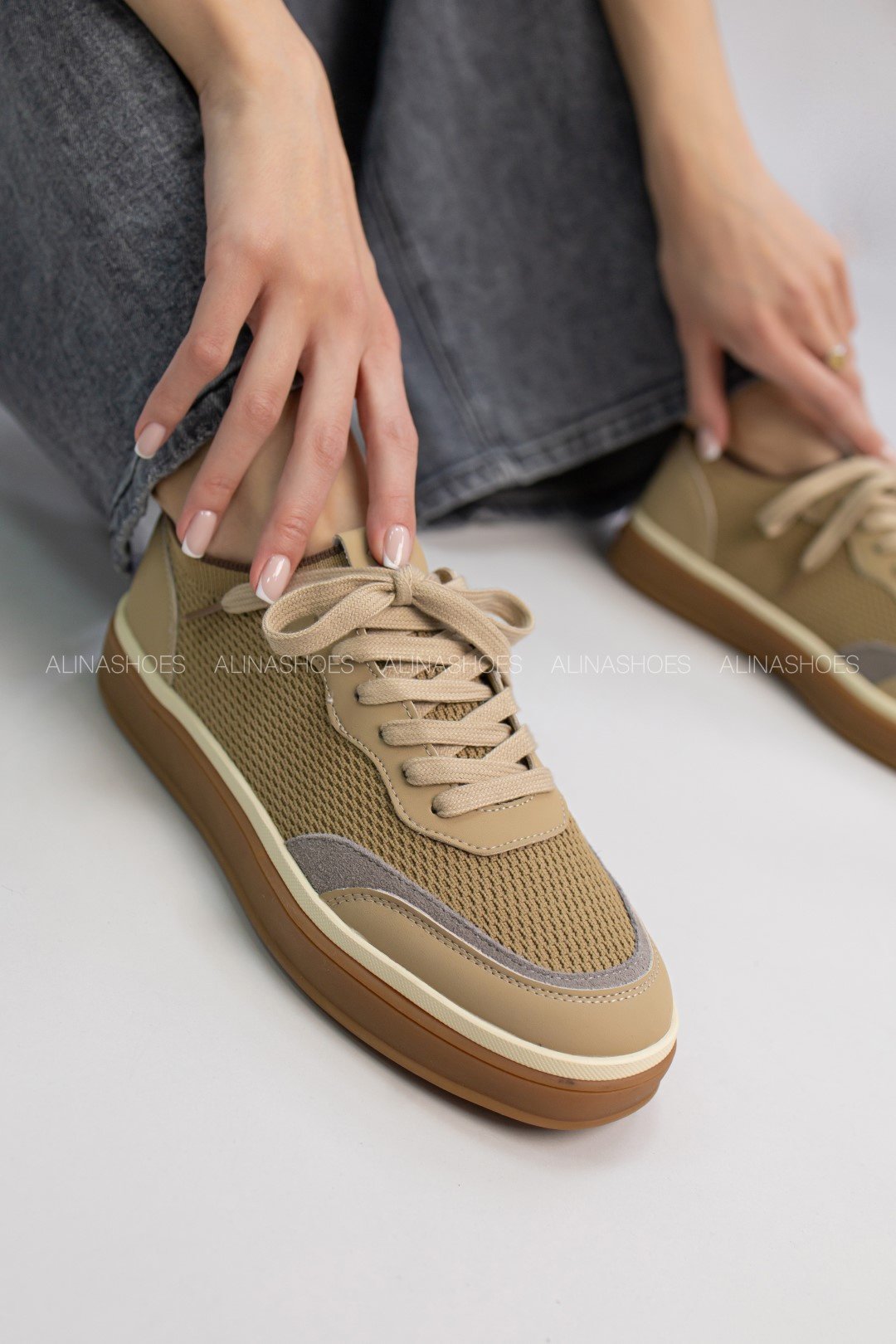 Кеды alinashoes бежевый купить,NaN
