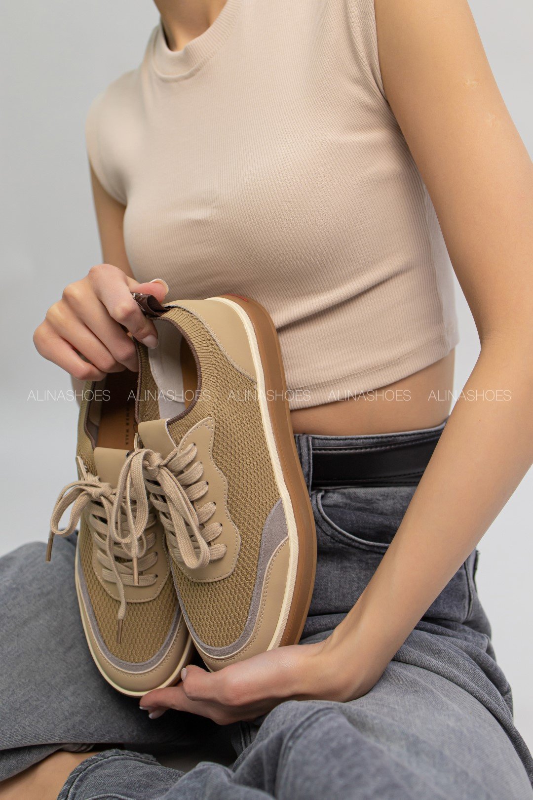 Кеды alinashoes бежевый купить,NaN