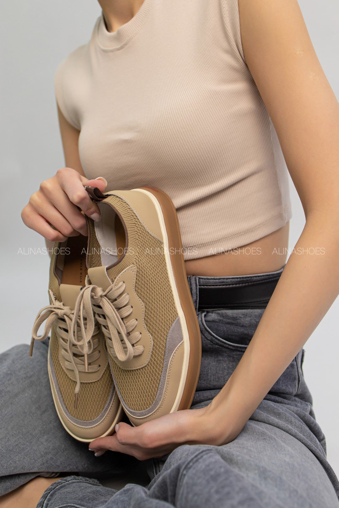 Кеды alinashoes бежевый купить,NaN