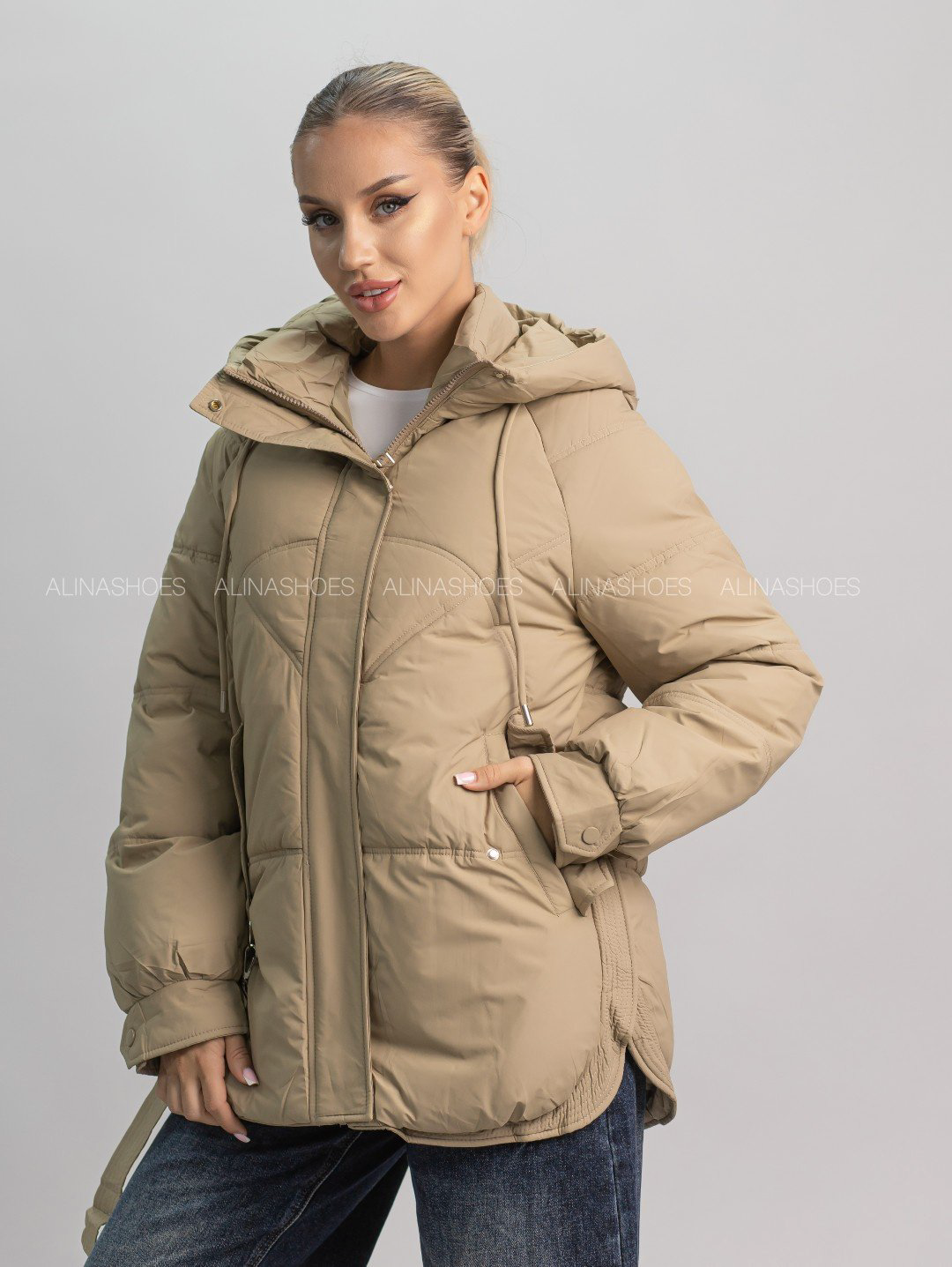 Зимняя куртка alinashoes темно-бежевый купить,NaN