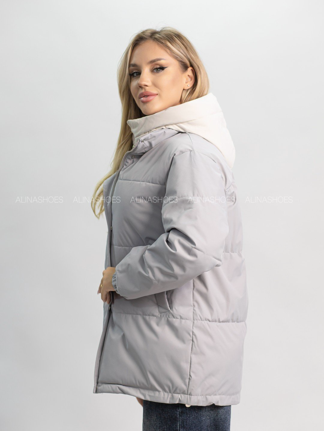 Демисезонная куртка alinashoes серый купить,NaN