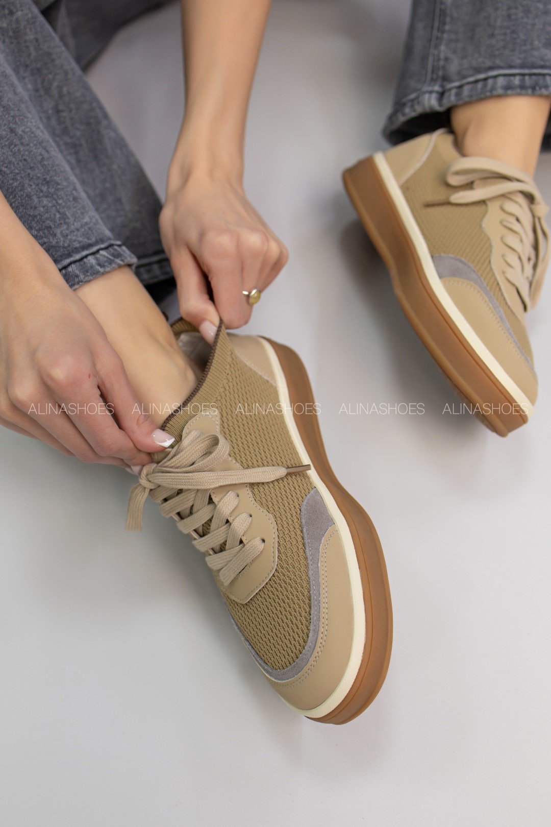 Кеды alinashoes бежевый купить,NaN
