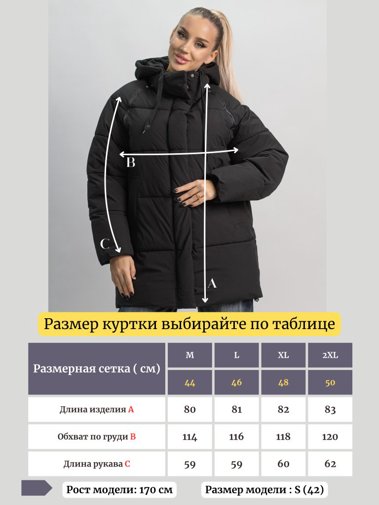 Зимняя куртка alinashoes черный купить,NaN