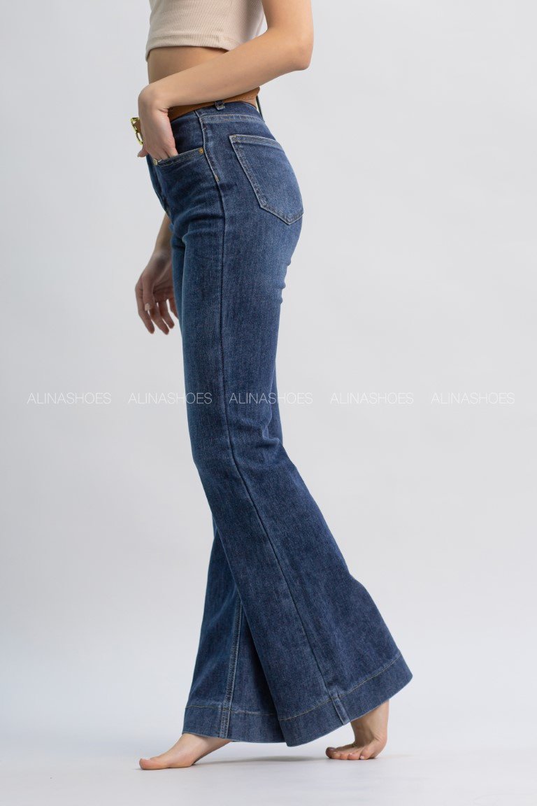 Джинсы клеш alinashoes синий купить,NaN