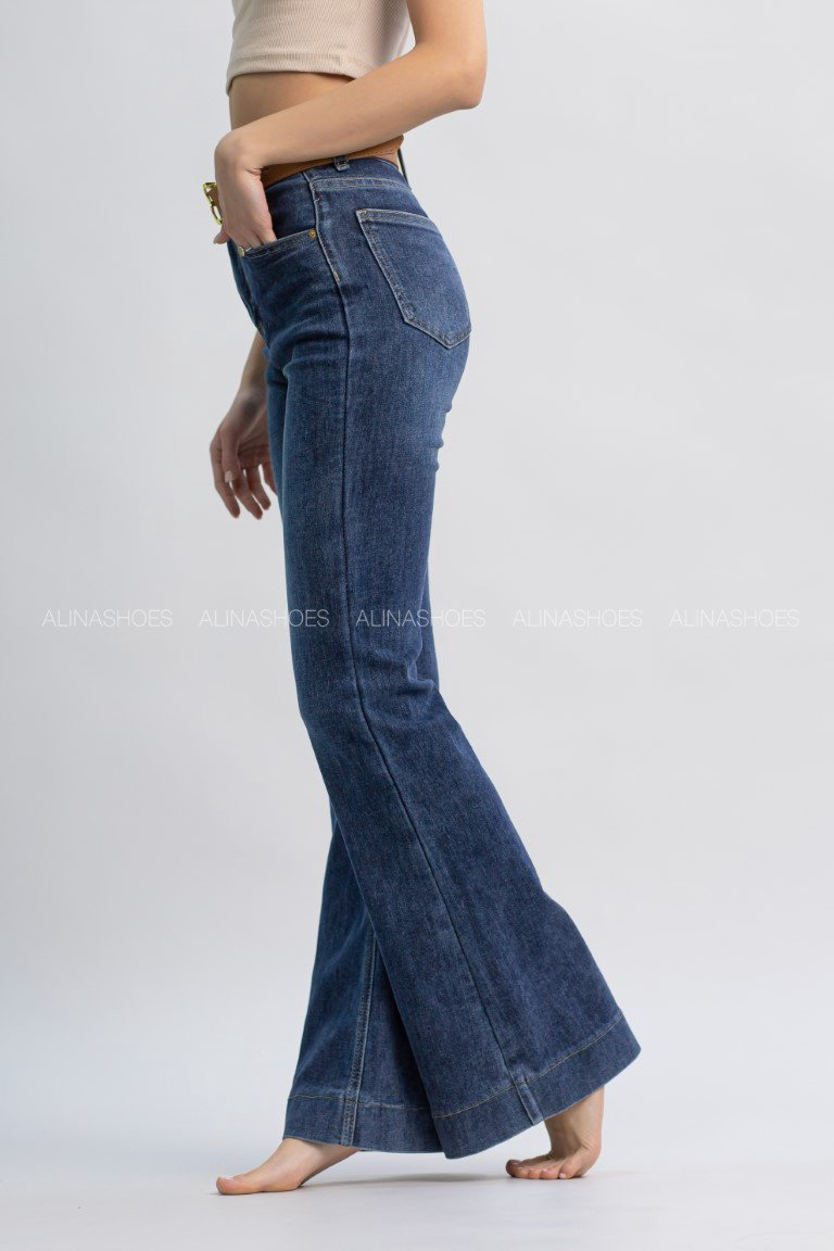 Джинсы клеш alinashoes синий купить,NaN
