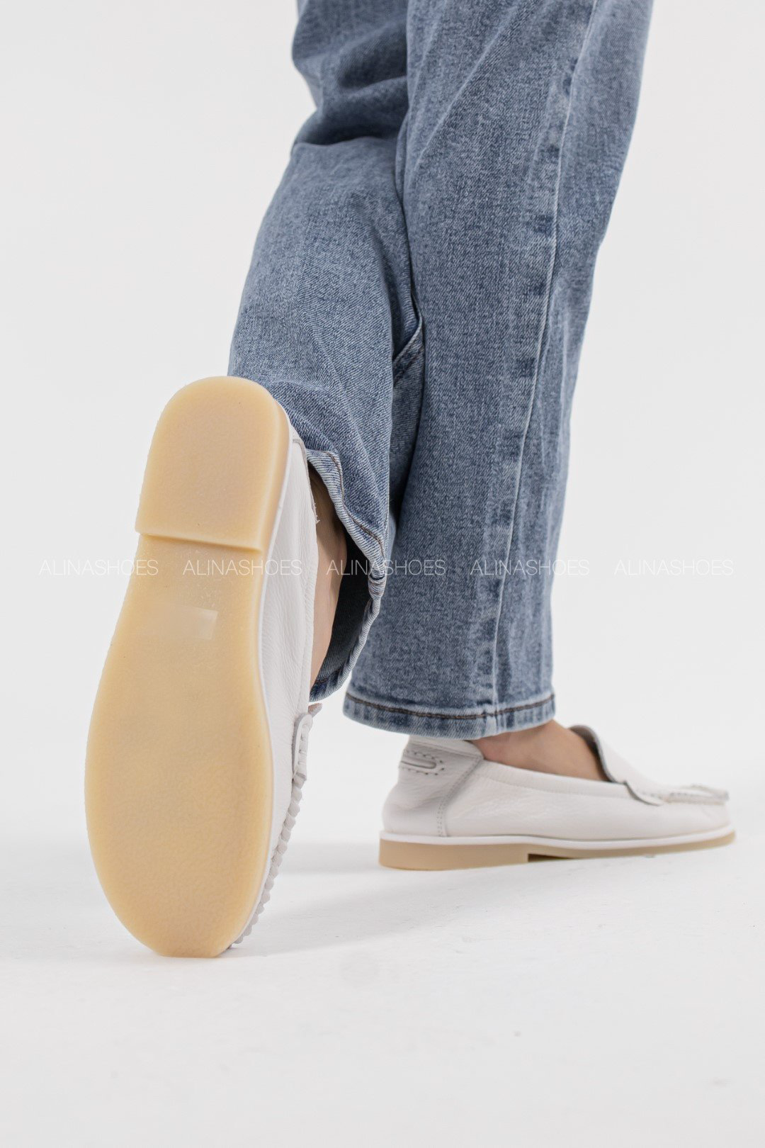 Мокасины alinashoes белый купить,NaN