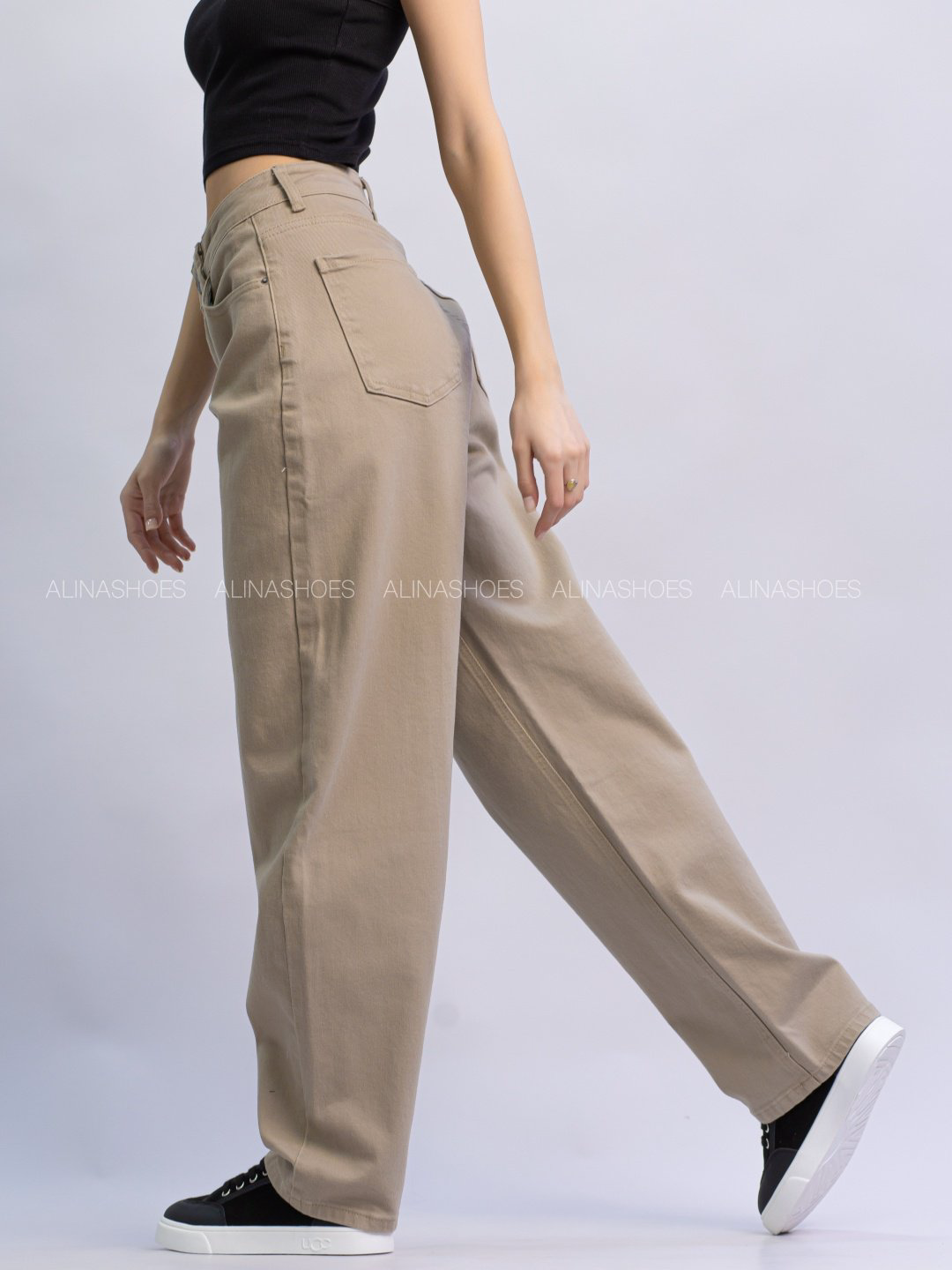 Джинсы багги alinashoes бежевый купить,NaN