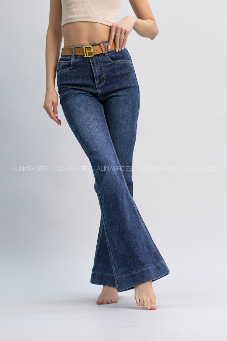 Джинсы клеш alinashoes синий купить,NaN