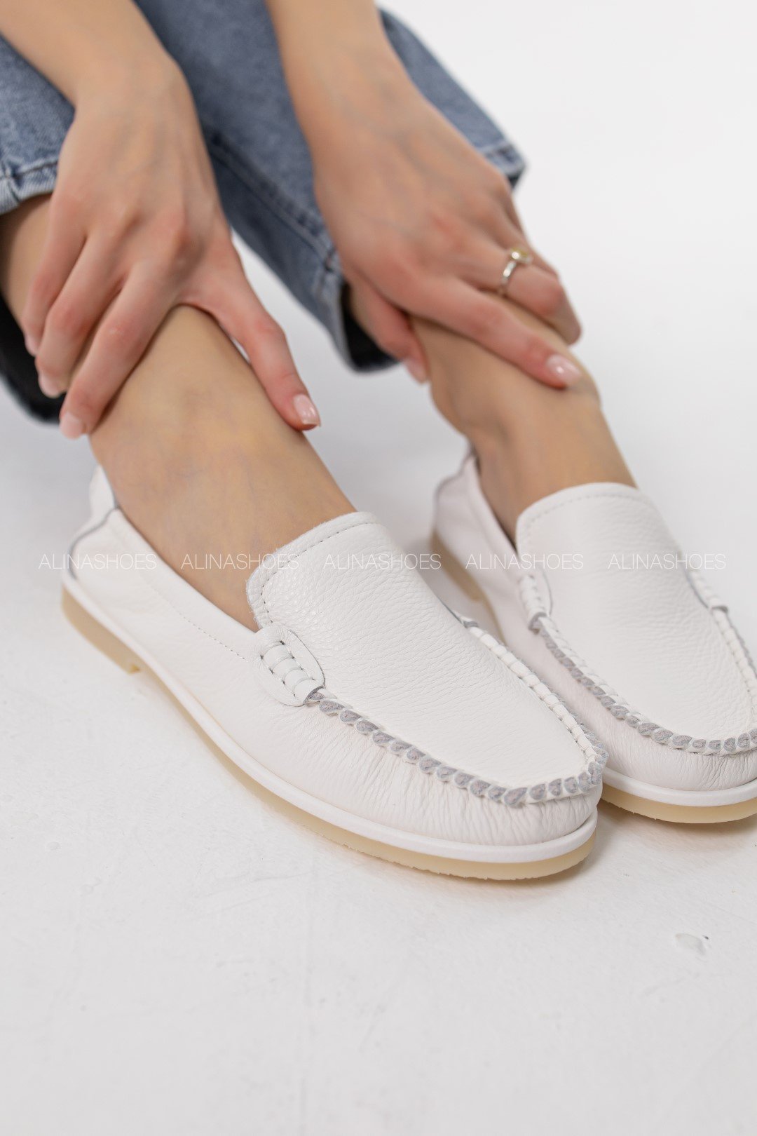 Мокасины alinashoes белый купить,NaN