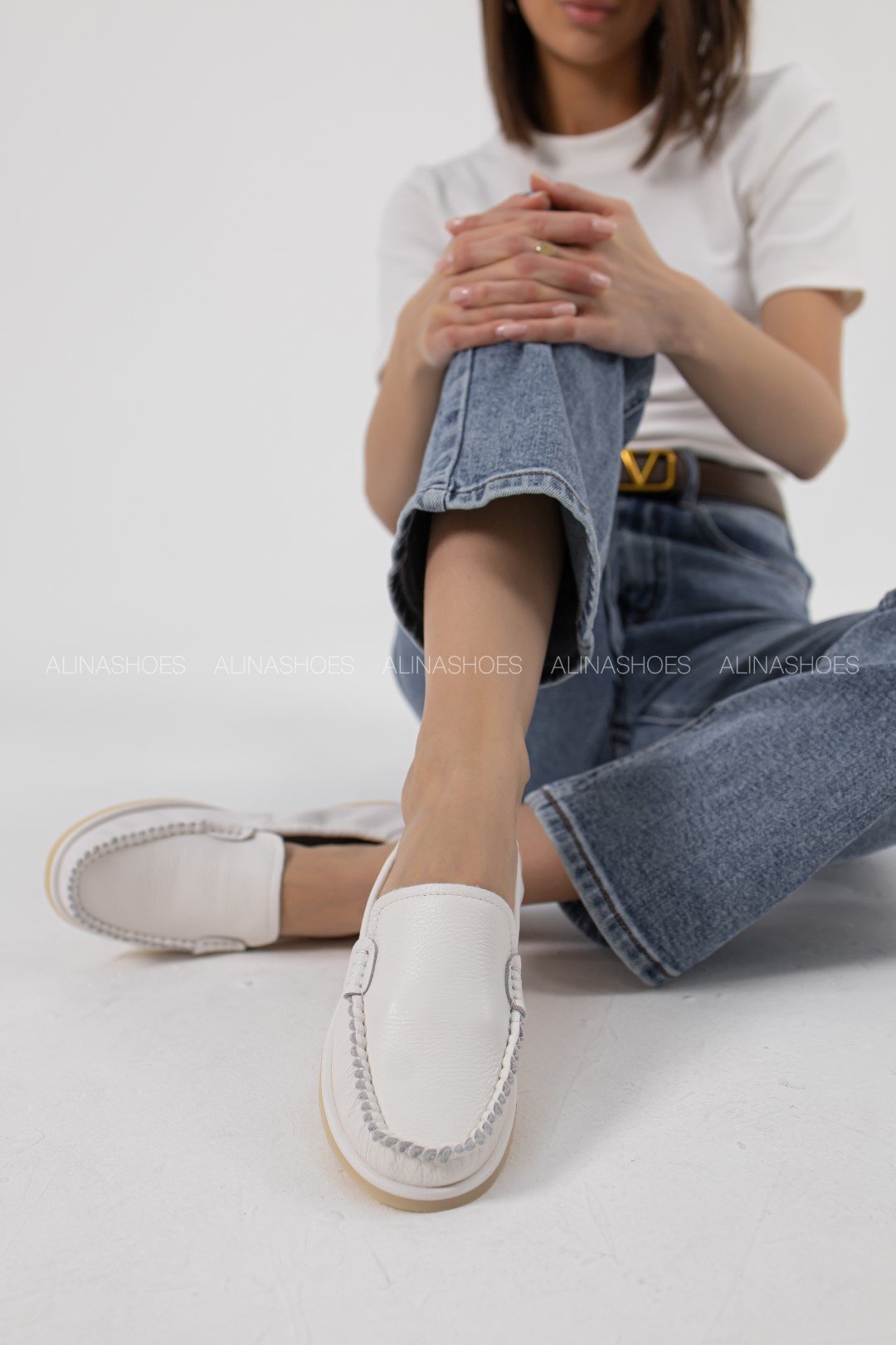 Мокасины alinashoes белый купить,NaN