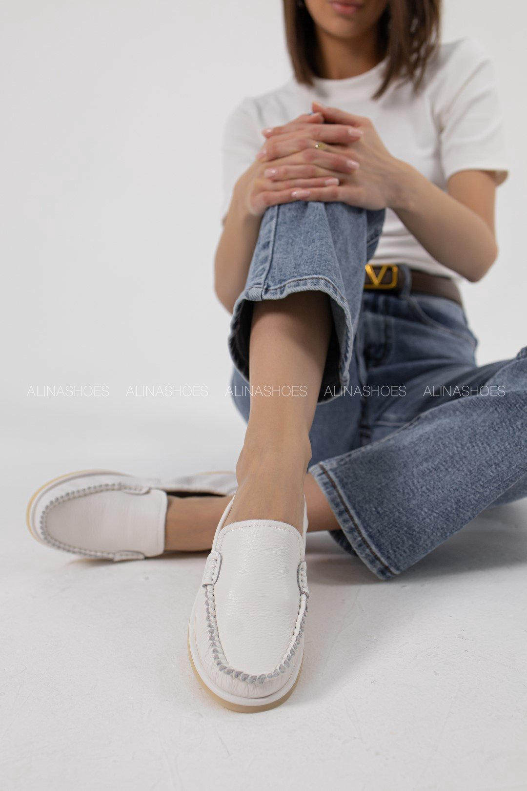 Мокасины alinashoes белый купить,NaN