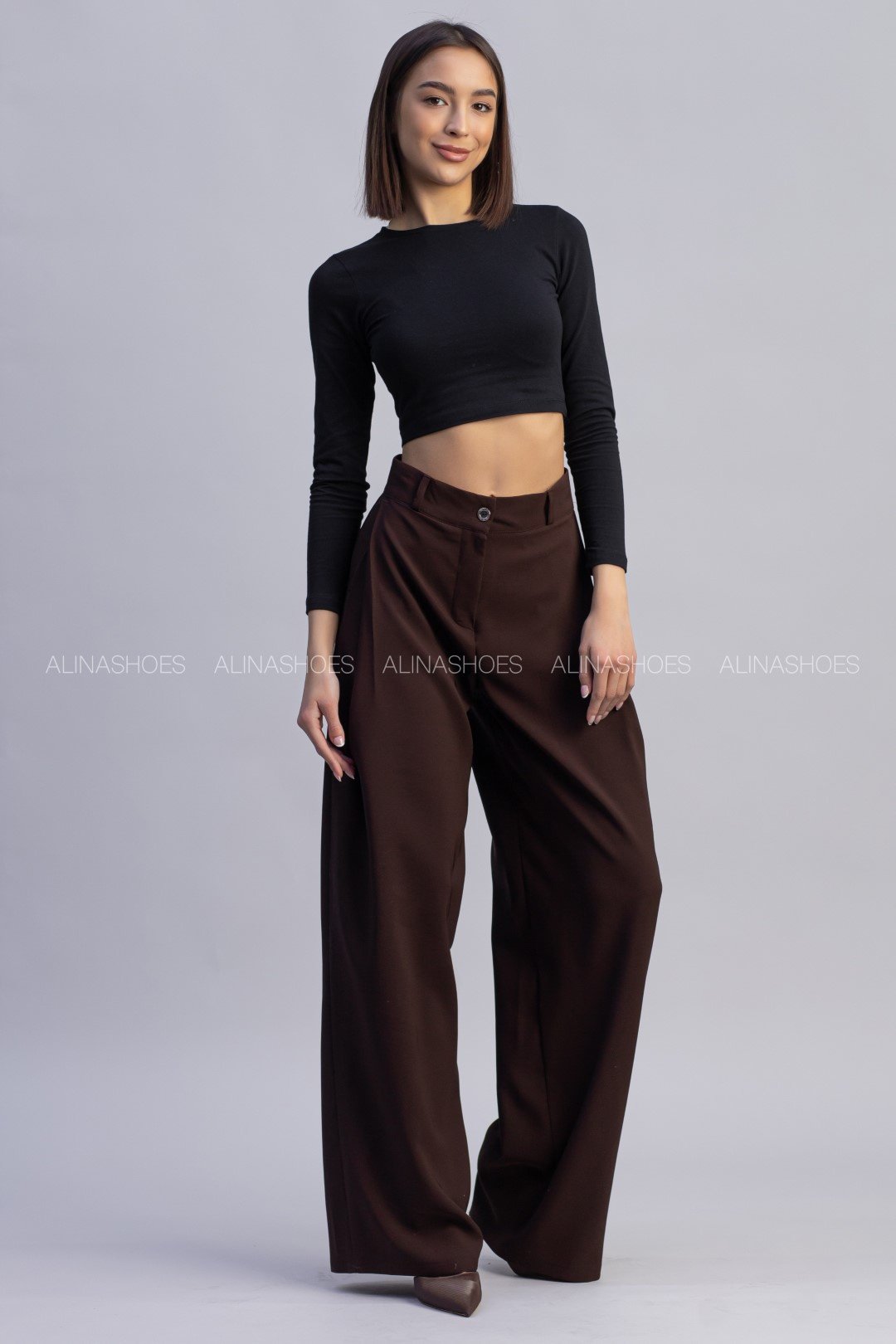 Повседневные брюки alinashoes коричневый купить,NaN