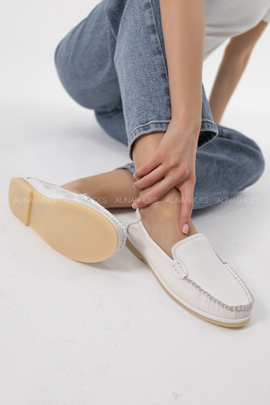 Мокасины alinashoes белый купить,NaN