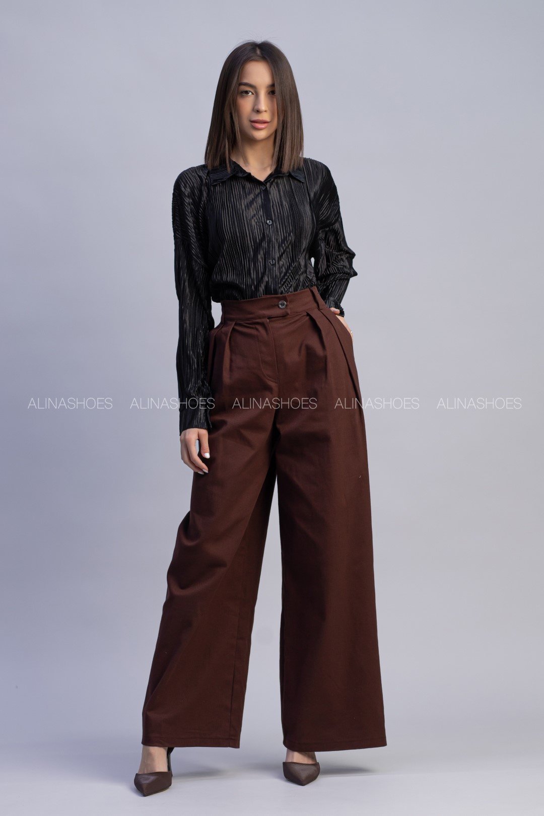 Повседневные брюки alinashoes коричневый купить,NaN
