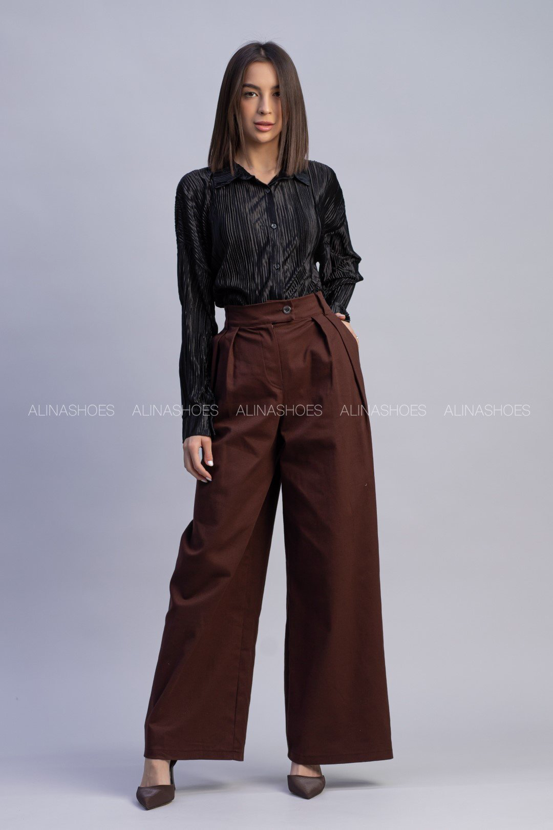 Повседневные брюки alinashoes коричневый купить,NaN