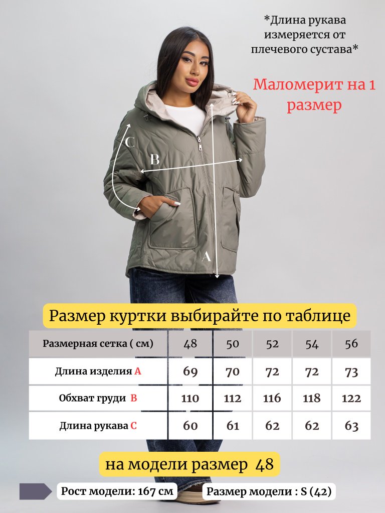 Демисезонная куртка alinashoes хаки купить,NaN