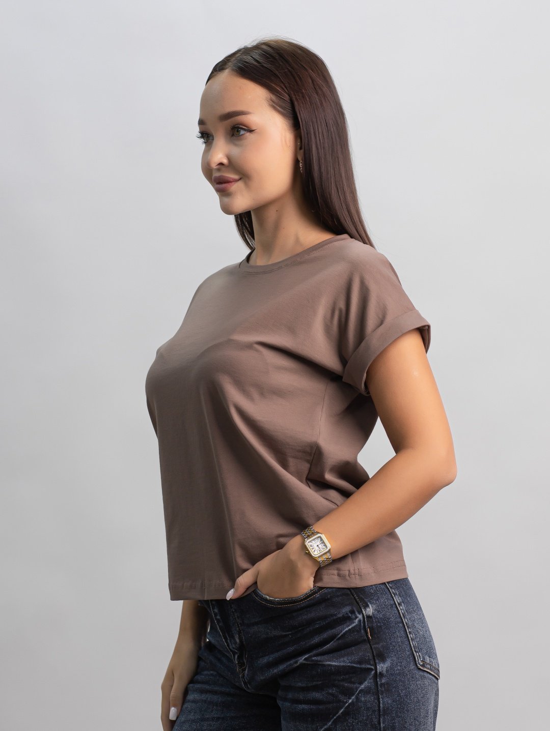 Футболка alinashoes без принта коричневая one size купить,NaN