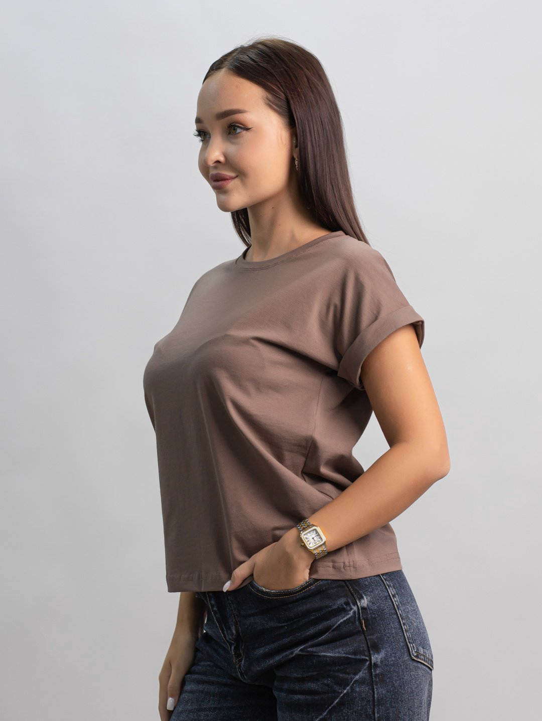 Футболка alinashoes без принта коричневая one size купить,NaN