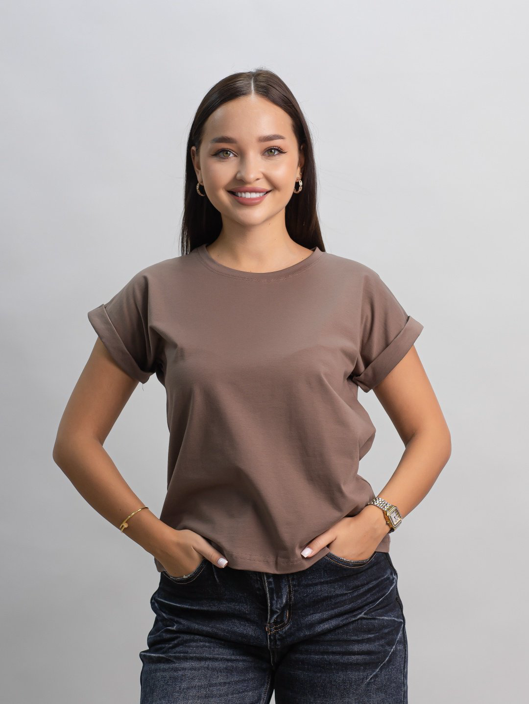 Футболка alinashoes без принта коричневая one size купить,NaN