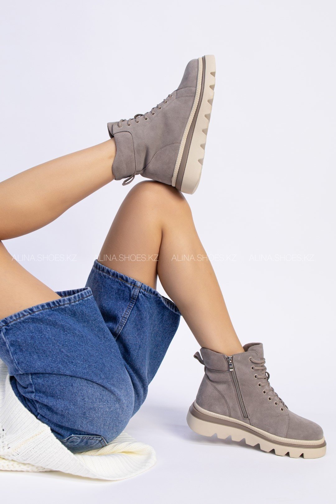Ботинки alinashoes серый купить,NaN
