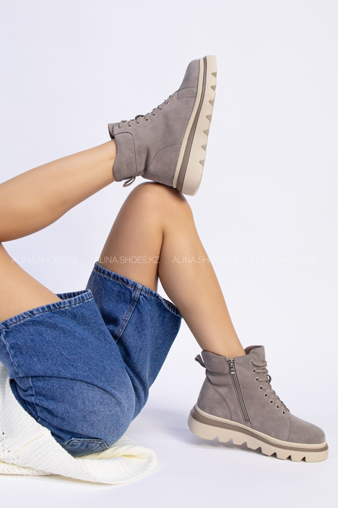 Ботинки alinashoes серый купить,NaN