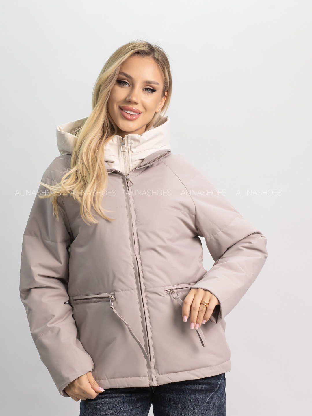 Демисезонная куртка alinashoes темно-бежевый купить,NaN