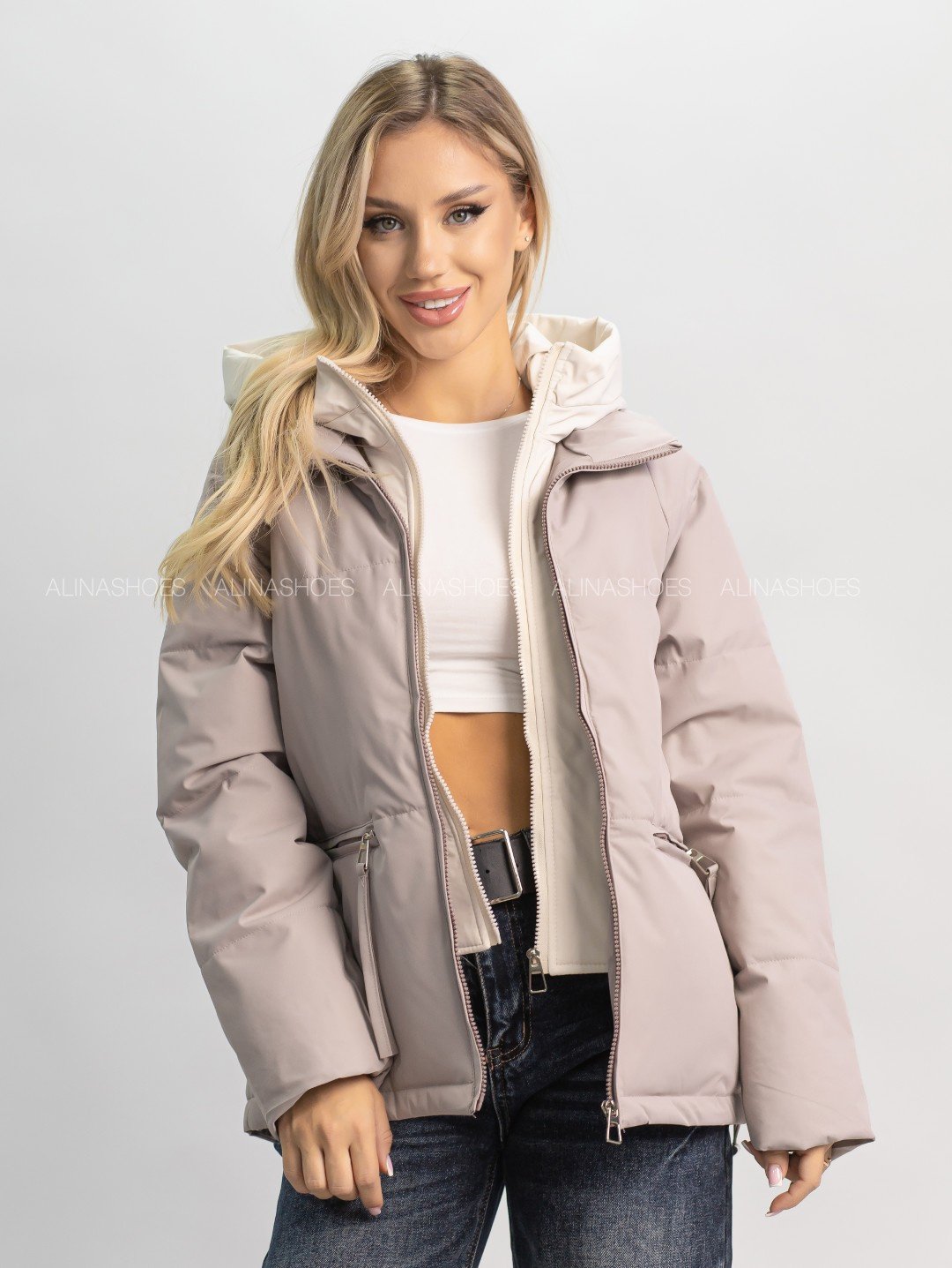 Демисезонная куртка alinashoes темно-бежевый купить,NaN