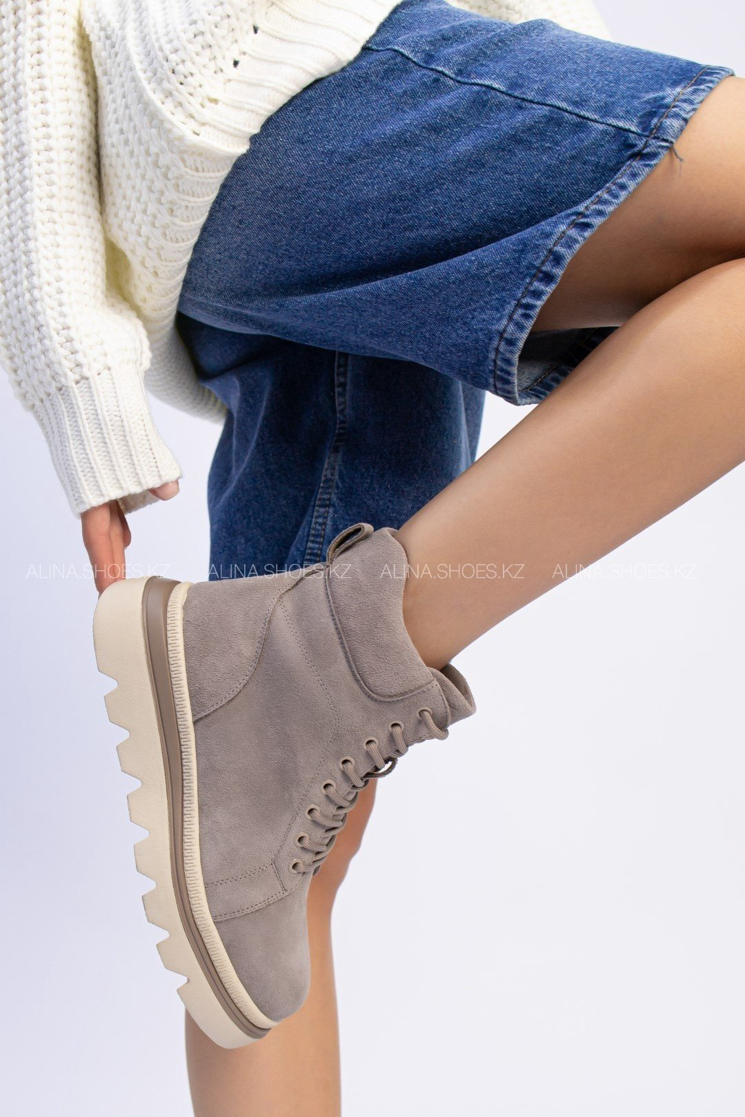 Ботинки alinashoes серый купить,NaN