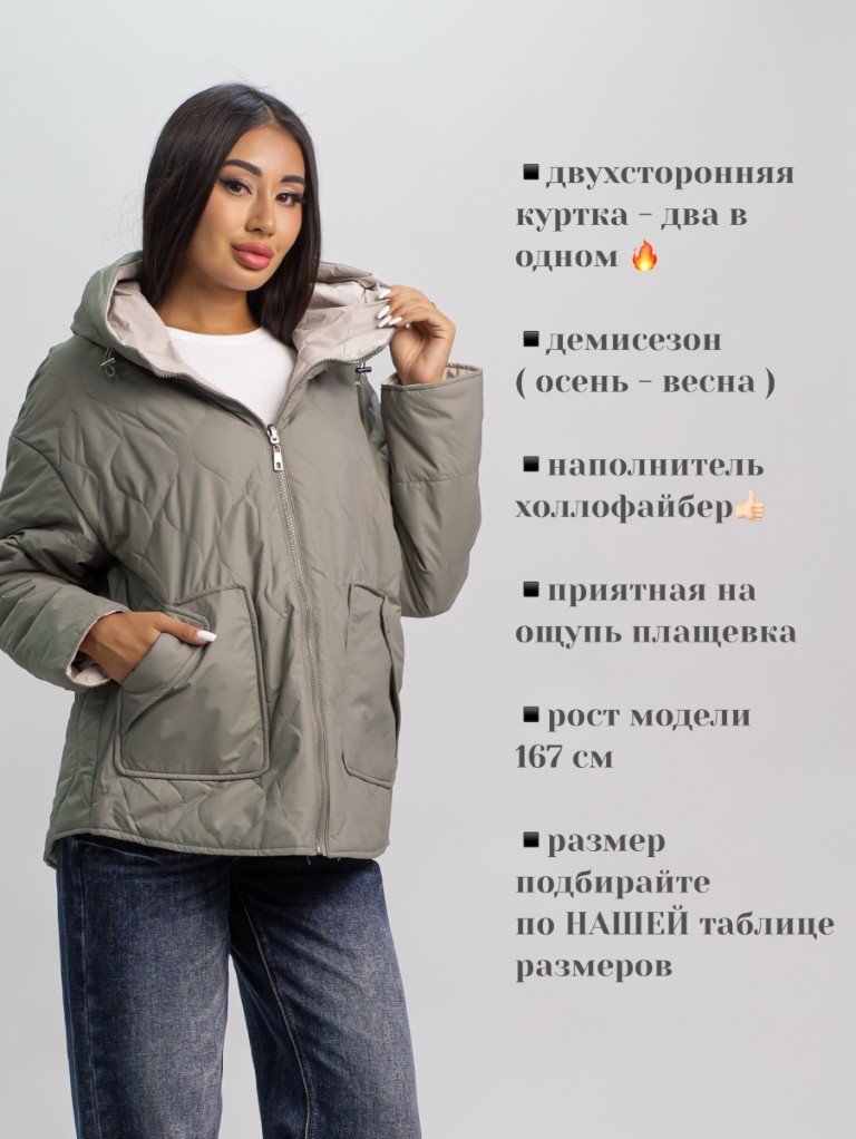 Демисезонная куртка alinashoes хаки купить,NaN