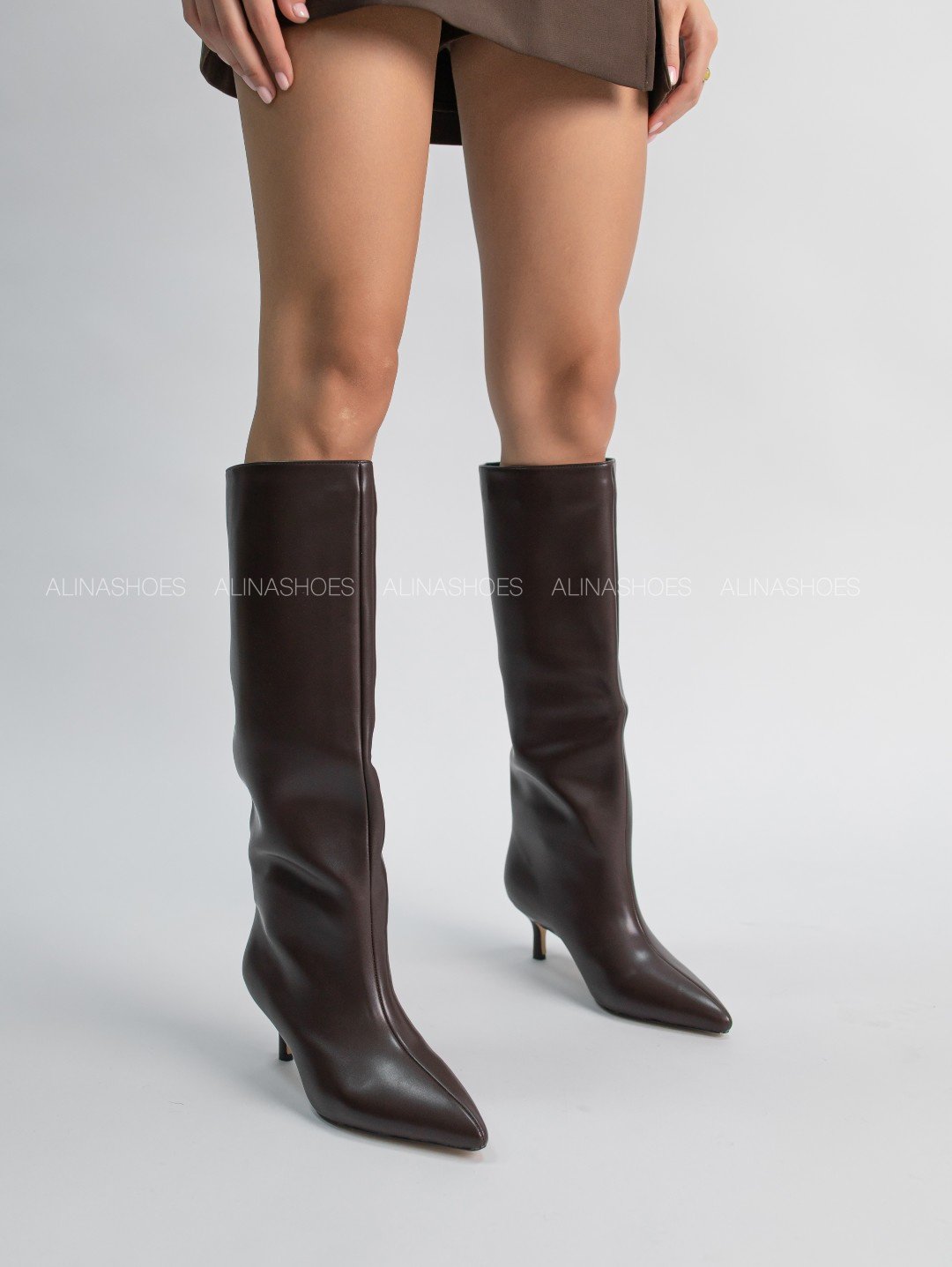Сапоги alinashoes dark brown 40 купить,NaN